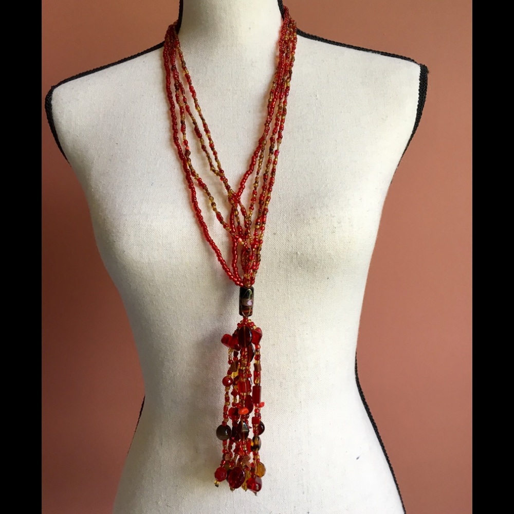 Handmade Blown Red Glass Beads
